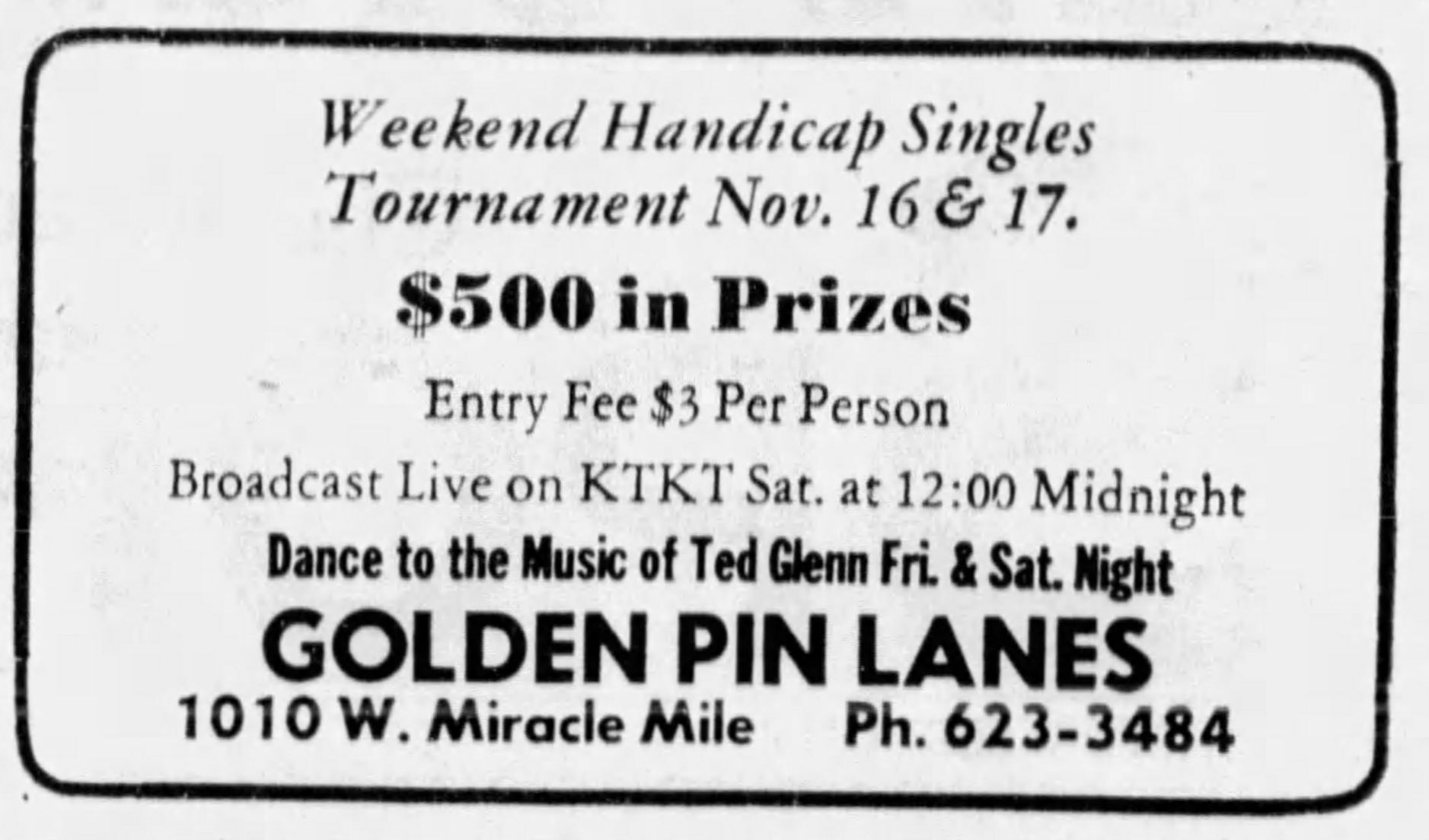 Golden Pin Lanes bowling in Tucson